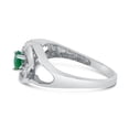 thumbnail image 4 of 14k White Gold Round Emerald And Diamond Heart Ring, 4 of 6