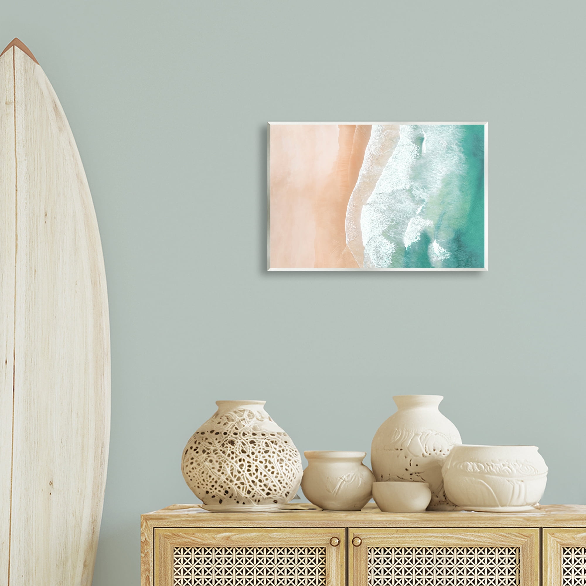 Stupell Industries Aerial Sea Waves Coastal Painting Unframed Art Print Wall Art, 19 x 13