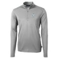 thumbnail image 2 of Men's Cutter & Buck Gray Houston Oilers Throwback Logo Virtue Eco Pique Recycled Quarter-Zip Pullover Top, 2 of 3