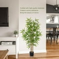 thumbnail image 3 of 4ft Bamboo Artificial Tree, Faux Bamboo Plant, Real Touch Technology, Artificial Plant with 4 Trunks, Ideal for Home Office Indoor Decoration, 3 of 9