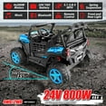 thumbnail image 5 of Funcid 24V Ride on Toys 4WD Ride on Cars with Remote Control, 2 XL Seater Electric Car for Kids, Power Car Wheels, UTV w/ 4*200W Motor, Bluetooth, Music, Lights, 3 Speeds, Blue, 5 of 9