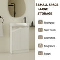 thumbnail image 5 of Noble House 23" Freestanding Bathroom Vanity with Sink, Soft Close Doors, Modern Storage Cabinet for Small Bathroom or Powder Room, Glossy White, 5 of 14