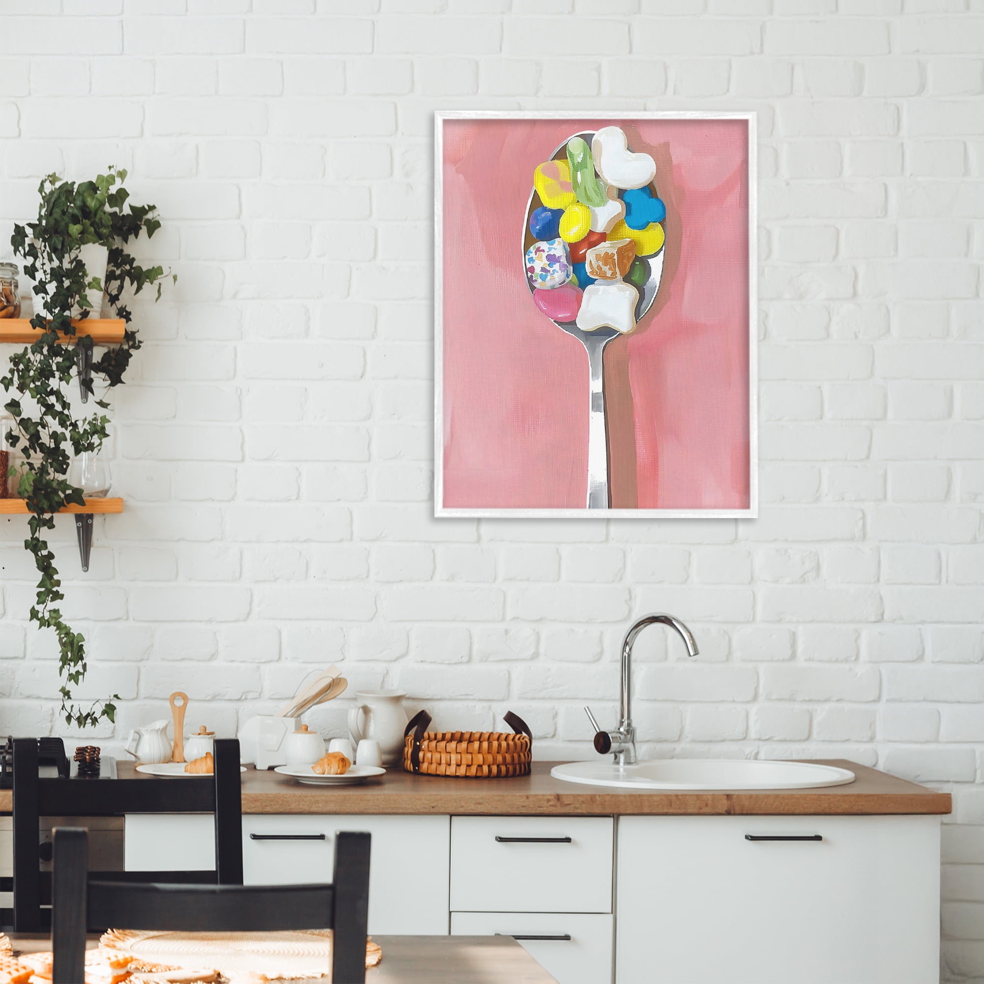 Stupell Industries Nostalgic Fun Breakfast Spoon White Framed Giclee Art, design by The Prints Vibe