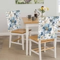 thumbnail image 5 of Spring Flower Dining Chair Back Cover Only, Vintage Blue Yellow Foral Leaves Wildflowers Set of 4 Chair Back Covers, Removable Washable for Dining Room, Banquet & Holiday Decoration, 5 of 9