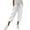 White, variant on Noric Capri for Women Cotton Drawstring Waist Casual Loose Fit with Side Pockets for Everyday Lounge Wear