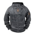 thumbnail image 1 of pstuiky camisa de manga larga para hombre, Sudadera deportiva de manga larga con capucha y bolsillos múltiples para hombre, estilo cargo, informal, para entrenamiento Tops casuales para hombres l, 1 of 3