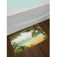 thumbnail image 2 of Ocean Bath Mat, Palm Coconut Trees and Ocean Waves Mountains on Paradise Island Beach Image, Non-Slip Plush Mat Bathroom Kitchen Laundry Room Decor, 29.5 X 17.5 Inches, Green Brown Cream, Ambesonne, 2 of 2