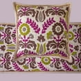 thumbnail image 5 of The HomeCentric King / Queen / Twin Chartreuse & Berry Decorative Bed Runner Queen 74"x18" Bed Runner WITHOUT Pillow Cover, Pearls, Jute Lace Border Bed Scarf on Cotton fabric - Folk Floral, 5 of 5