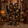 thumbnail image 2 of Gaexia Halloween Pajamas Men Pajama Pants Family Pjs Pumpkin Bat Plus Size Matching For Couples Adult Unisex, 2 of 7