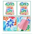 thumbnail image 6 of WIBACKER Toddler Kids Girl's Casual Dress Short Sleeve Flowers Tunic Dresses 2-7T, 6 of 6