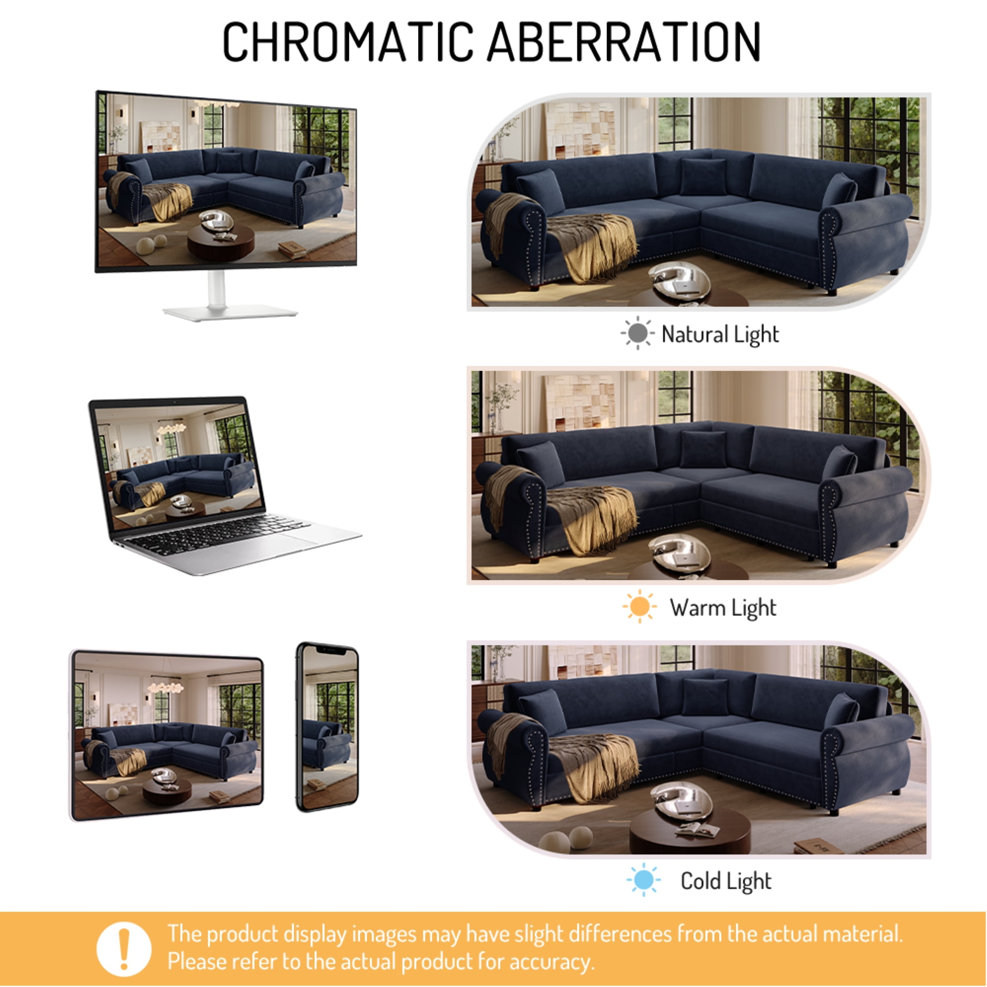 LLappuil Sectional Sofa, Pull Out Sofa Bed King Size, 5 Seat Chenille Sofa Couch Convertible Sleeper Sofa Bed for Living Room Blue