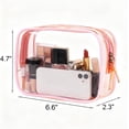 thumbnail image 5 of Clear Pouch Small, 6.6"x2.3"x4.7" Size TSA Approved Toiletry Bag, Travel Bags for Toiletries, Cosmetic Bag for Women and Men - 1 Pack Pink, 5 of 5