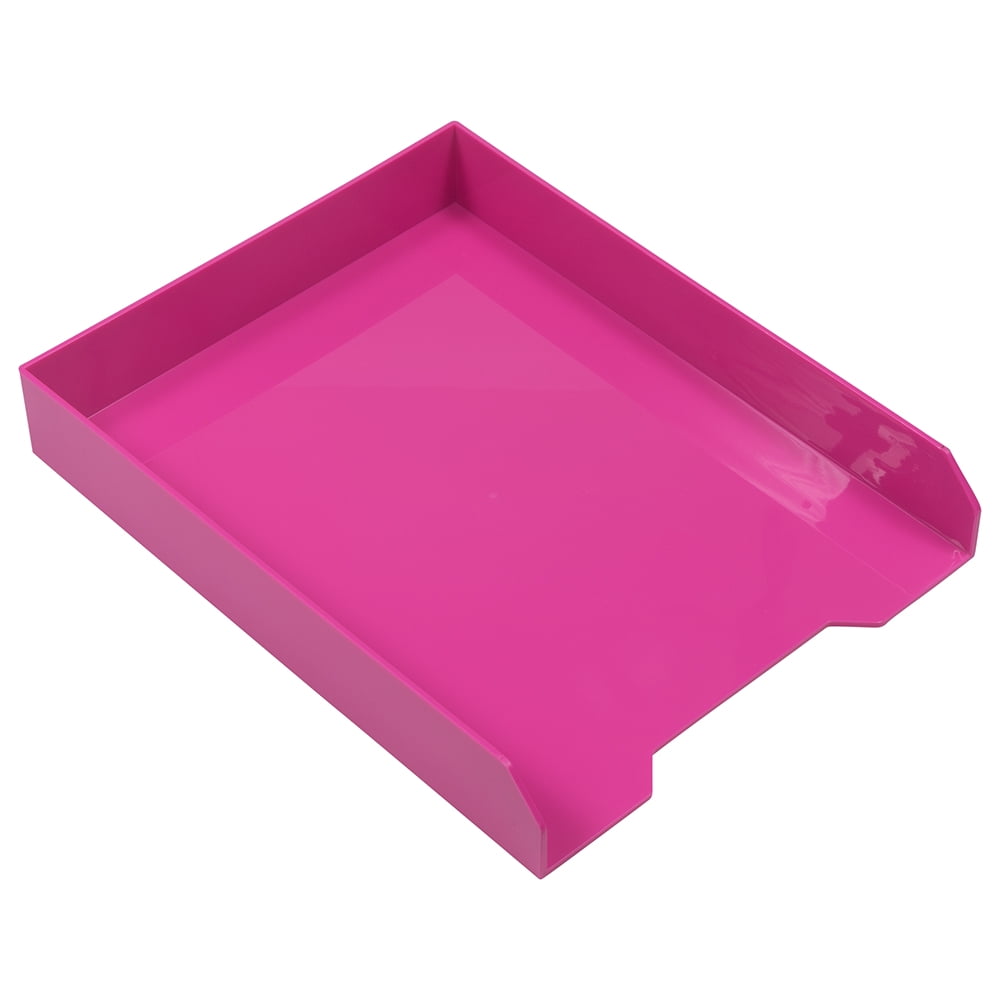 JAM Paper & Envelope Stackable Paper Trays, Pink, Desktop Document