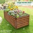 thumbnail image 3 of SEJOV 6x3x2ft Raised Garden Bed Kit, Galvanized Planter Raised Garden Boxes Outdoor, Deep Root Raised Planter w/Anti Cutting Strip, Large Metal Raised Garden Bed for Vegetables Flowers Herbs, Brown, 3 of 18