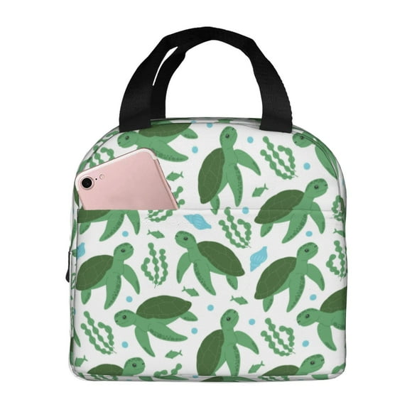 Easygdp Cartoon Turtle Bolsa Térmica Premium - Tela Oxford Impermeable, Gran Capacidad, Bolsillo Frontal, Unisex para Trabajo, Escuela, Actividades al Aire Libre y Picnics