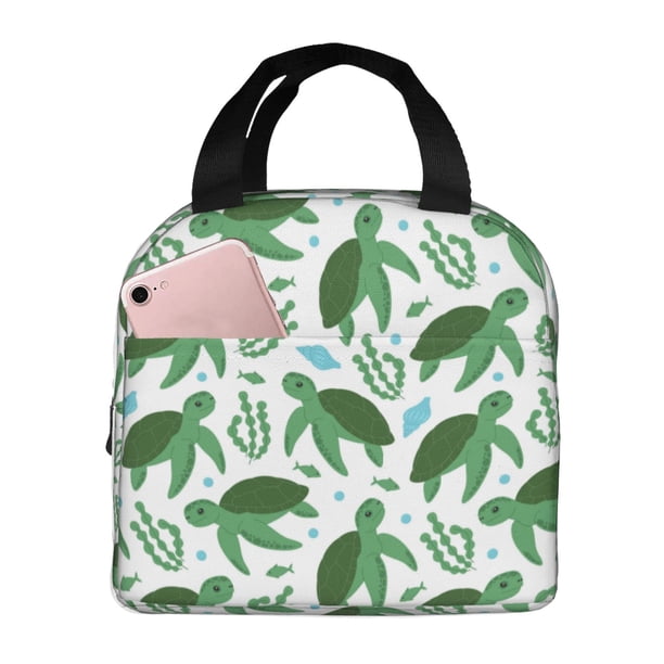 Easygdp Cartoon Turtle Bolsa Térmica Premium - Tela Oxford Impermeable, Gran Capacidad, Bolsillo Frontal, Unisex para Trabajo, Escuela, Actividades al Aire Libre y Picnics