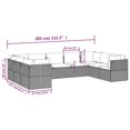 thumbnail image 4 of vidaXL 9 Piece Garden Lounge Set with Cushions Grey Poly Rattan, 4 of 5