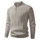 thumbnail image 1 of Ceisia Men's Slim Ribbed Semi-High Neck Half-Zip Knit Sweater Multi-Solid for Winter Gift, 1 of 3