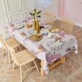 thumbnail image 4 of Pink Halloween Ghosts Rectangle Tablecloth 60"x102",Waterproof Polyester Rectangle Table Cloth, Wipeable Spillproof Polyester Tablecloth for Dining, Camping, Indoor and Outdoor, 4 of 6