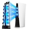 thumbnail image 1 of Cooling Fan with LED Light for PS5 Disc & Digital Editions, Efficient Cooling System, 1 of 8
