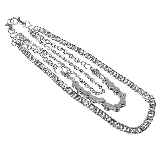 UNTERING Trousers Chain Punk Pants Chains Fashion Rock Jeans Waist Accessories Men Skull Pendant