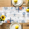 thumbnail image 4 of Burlap Table Runner 90 Inches Long,Underwater Ocean Creature Non-Slip Kitchen Table Runners for Dining Room Everyday Use Party Table Decorations Sea Jellyfish Starfish Wood Plank, 4 of 9