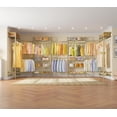 thumbnail image 4 of Timate L3 L Shape Gold Heavy Duty Clothes Rack,  Pipe Wall Mounted, Adjustable 6 Shelves, 5 Closet Rods, Space Saving, 4 of 13