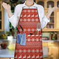 thumbnail image 5 of Red Christmas Reindeer Pattern Apron-Garden Aprons for Women with Pockets-Cotton Linen Waterproof Kitchen Cooking Gardening Aprons Adjustable for Kitchen,Cooking,BBQ and Salon 33"x27", 5 of 7
