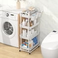 thumbnail image 3 of Carrito utilitario JIUYOTREE de plástico de 4 niveles con ruedas bloqueables, 3 of 7