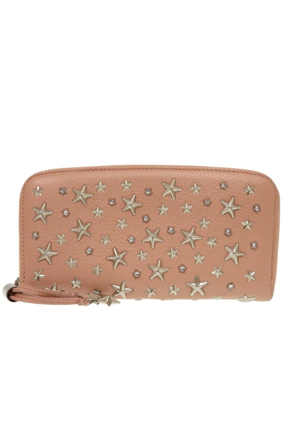 Pre-Owned Jimmy Choo Philippa Star Stud Leather Pink Long Wallet 1689JIMMY CHOO (Good)