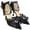 Black 5cm high heels, variant on Ruffle Lace Pearl Chain Wedding Shoes Women Elegant Bowknot Pointed High Heel
