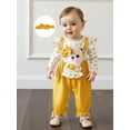 thumbnail image 6 of BemeyourBBs Baby Girl Bear Patch Romper Ruffle Long Sleeve Jumpsuit with Headband, 6 of 9
