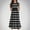 Black, variant on Kids Girls Long Dress Striped Printed Crewneck Ruffle Short Sleeve Flowy Tiered Maxi Dress with Pockets Summer Casual Loose Swing Dress for 6-12 Years