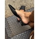 thumbnail image 3 of Zapatos Coutgo Mules para mujer, tacón bajo de gatito, negro satinado, 3 of 6