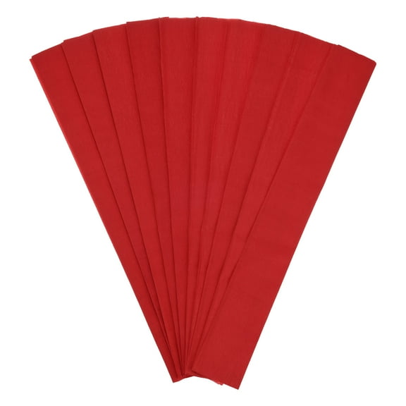 10-Pack Crepe Paper, 3.3ft x 20 Inch /100 x 50cm Soft Wide Crepe Paper Streamer Sheet, Decorative Craft Streamer [Red]