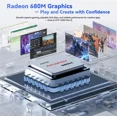 thumbnail image 2 of 17.3" Gaming-Laptop, AMD R7 7735HS (8C/16T, Beats i7-12650H) 16GB DDR5 RAM 512GB SSD Computer with Radeon 680M, 100W Type-C, Wi-Fi 6E, 75Wh Battery, Fingerprint, Backlit Keyboard for Business, 2 of 7