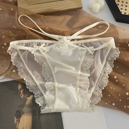 uublik No Show Panties for Women Seamless High Waist Breathable Briefs Soft Underpants Ladies Stretch Panties Womens Lace Underwear White