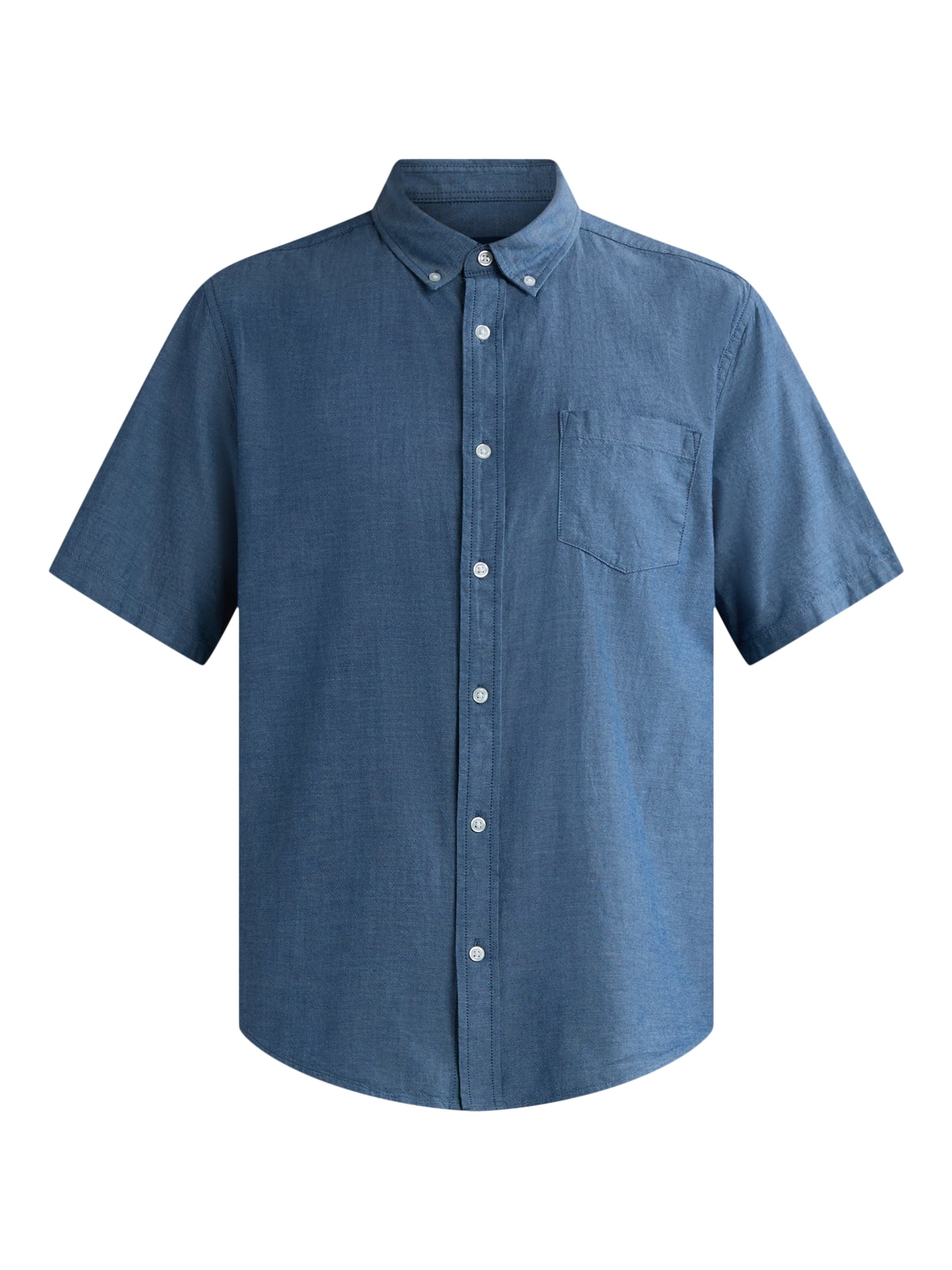 George Men's & Big Men's Classic Fit Short Sleeve Button-Up Poplin Shirt, Sizes S-3XL