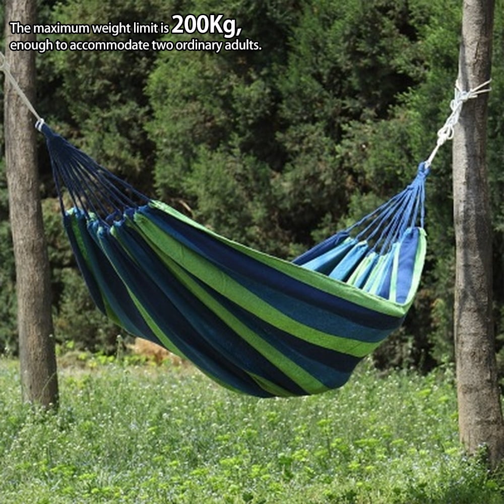 ODOMY Outdoor Cotton Hammock Multiples 270 x 150 cm， Load Capacity up to 200 kg Portable with Carrying Bag for Patio Yard Garden