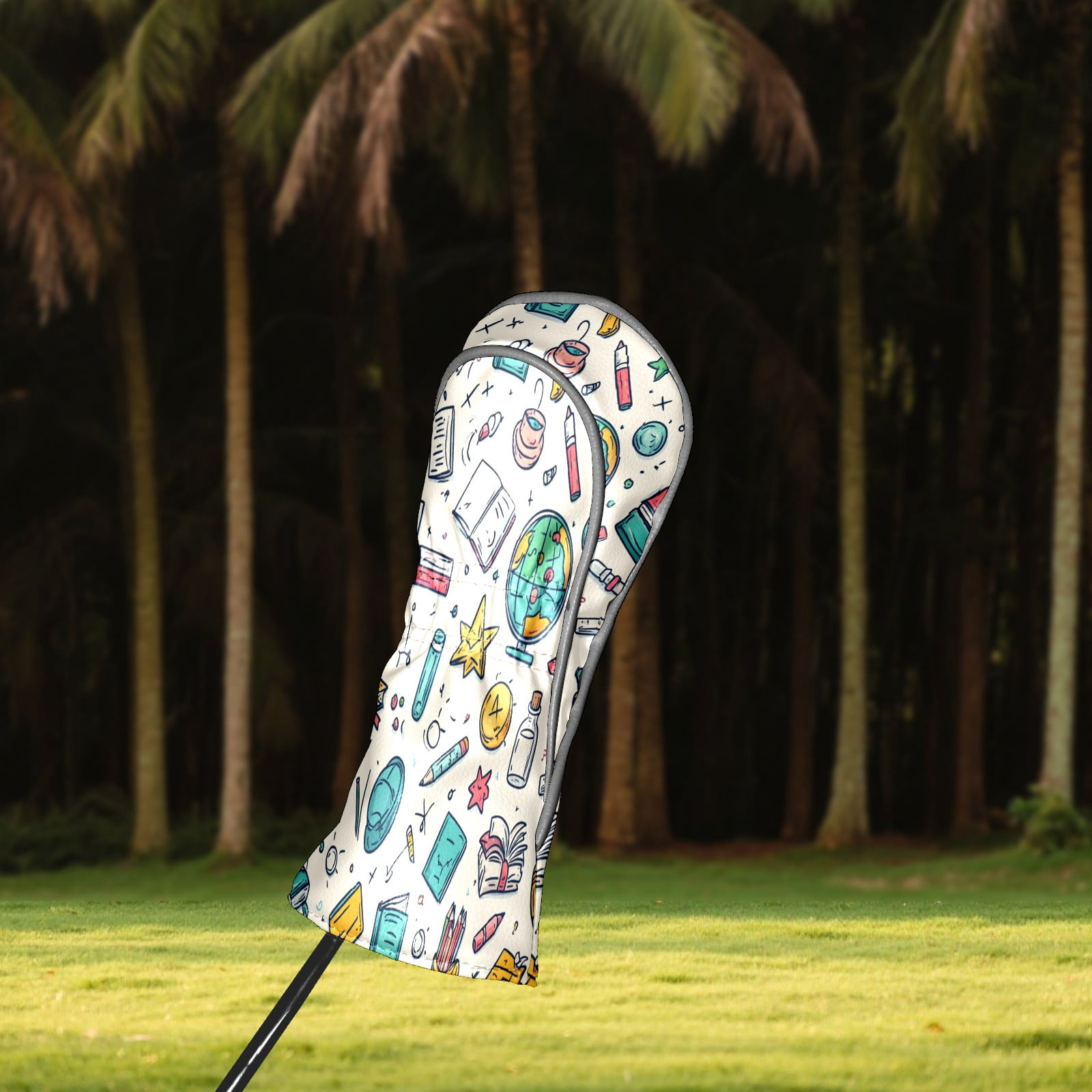 Golf Club Covers PU Leather Waterproof Head Covers for Fairway Woods Hybrids