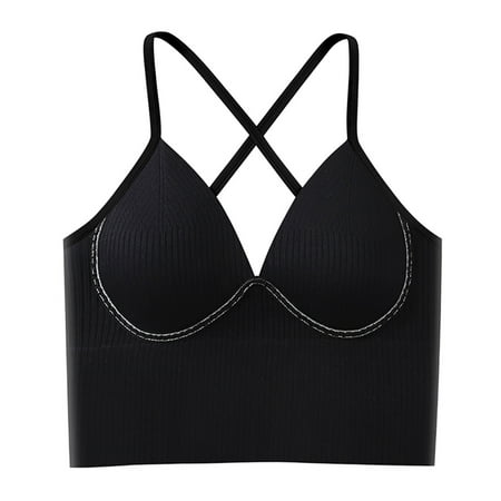 

TIANEK Sport Bra Top Support Summer Wrap Yoga Push Up Solid With Steel Strap Padded Mother s Day Underarm Smoothing Bra for Women Clearance