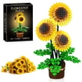 thumbnail image 1 of Set de construcción con flores de girasol con jarrón, 739 unidades, para adultos, 1 of 6