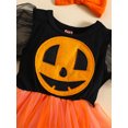 thumbnail image 5 of ZINTAOZT Infant Baby Girl Halloween Outfit Puff Sleeve Sequin Tulle Romper Dress Headband 2Pcs Halloween Clothes 0-2T, 5 of 8