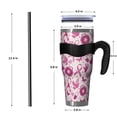 thumbnail image 4 of 40oz Tumbler,Pink Breast Cancer and Love Insulated Tumblers with Removable Handle,Stainless Steel Double Vacuum Coffee Tumbler Cup with Straw for Home,Office,Travel,Party, 4 of 5