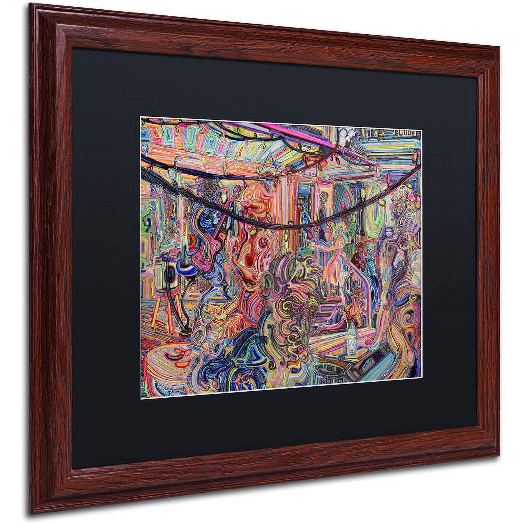 Trademark Fine Art "BBQ" Canvas Art by Josh Byer, Black Matte, Wood Frame