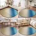 thumbnail image 4 of Round Area Rugs 3.3Ft, Blue Beige Ombre Non-Slip Washable Circle Rugs Carpet, Contemporary Art Abstract Aesthetics Indoor Outdoor Rug Floor Mats Throw Runner for Bedroom Living Room Bathroom, 4 of 8