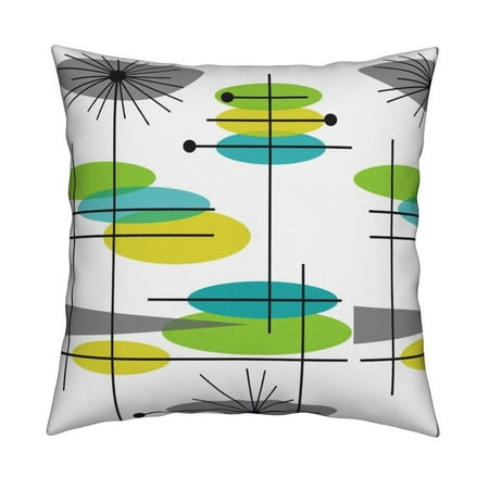 - Mid-Century Modern Retro Mod Throw Pillow Cover w Optional Insert by Roostery