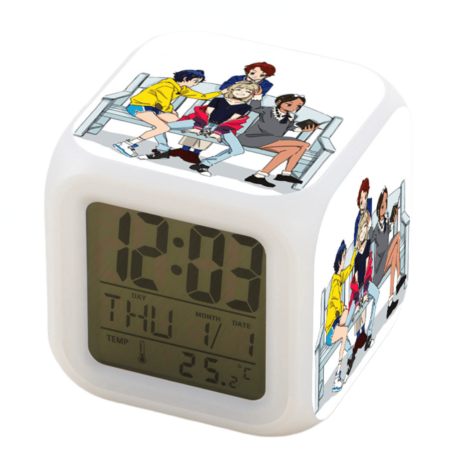 JUSTUP Alarm Clock For Kids, Digital Alarm Clock Cube Wake Up Clocks