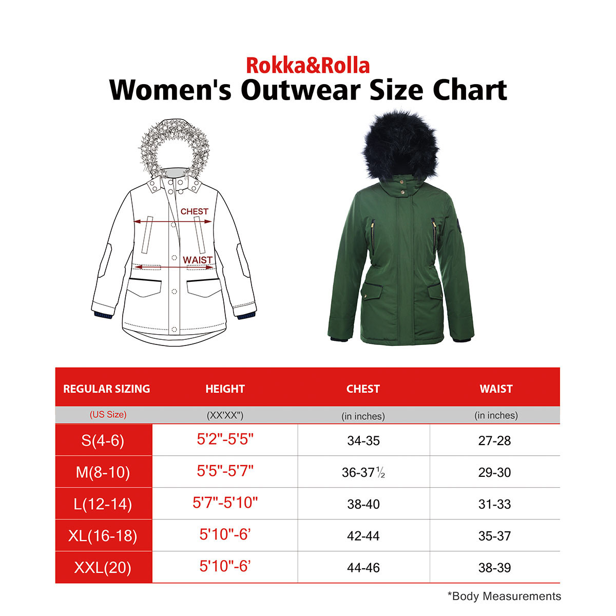 Rokka&Rolla Women's Winter Coat with Faux Shearling Hood Parka Jacket - image 2 of 8