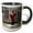 Black/White, variant on 3drose, a Red Fire Hydrant with a Touch of Lime on Black and White, 11oz Two-tone Black Mug